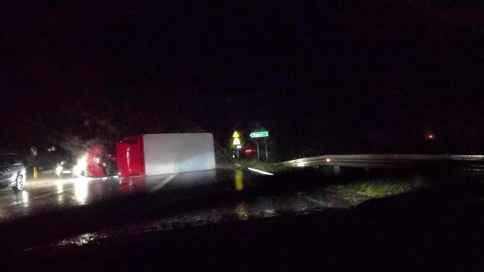 Overturned truck