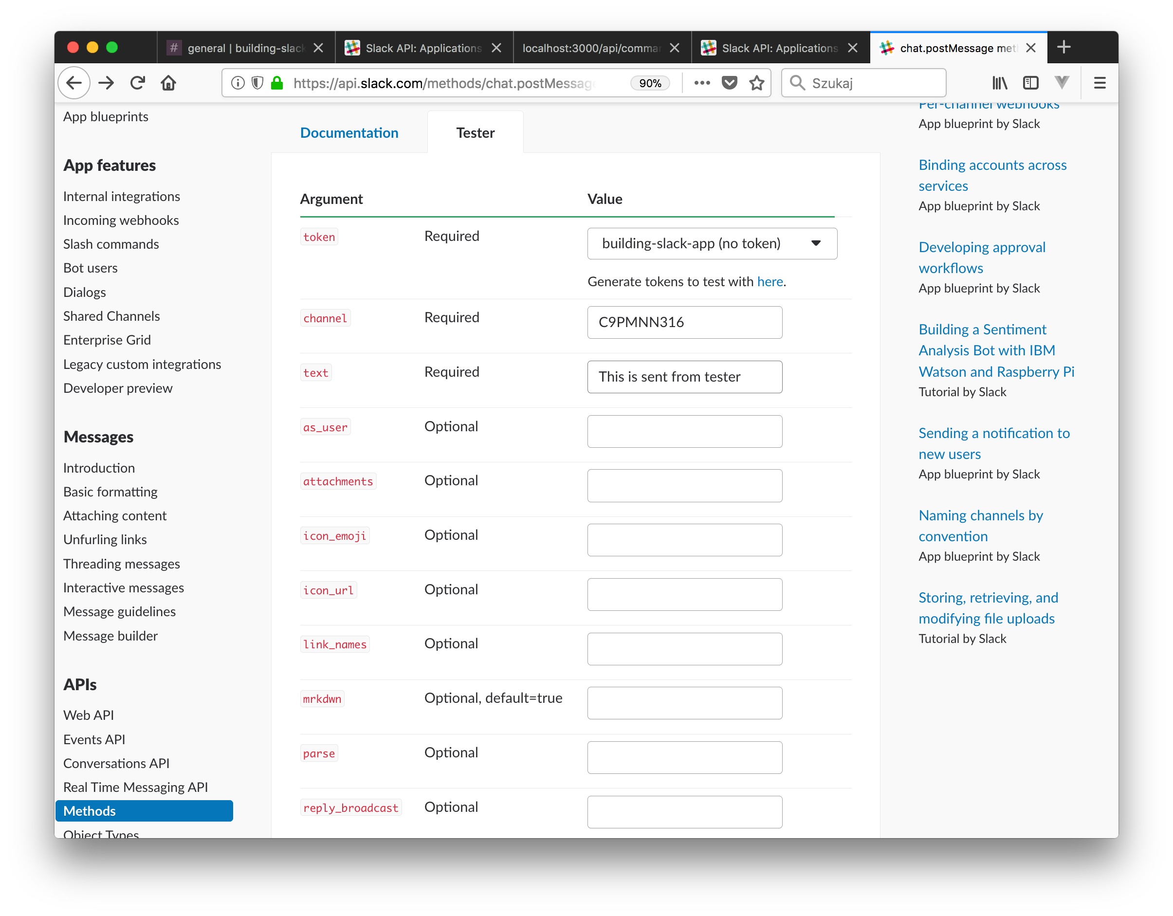 Method tester screen